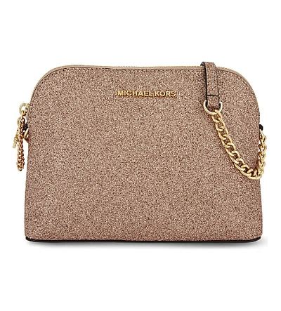 michael kors alex large glitter cross-body bag|Designer.